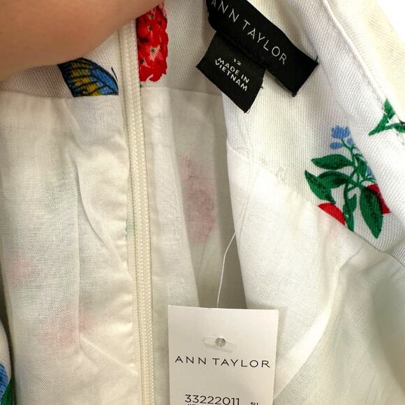 NWT Ann Taylor Botanical Midi Flare Dress Size 12 - Picture 6 of 11